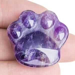 Cat Amethyst Crystals and Healing Stones, Natural Stone for Anxiety Relief Gift